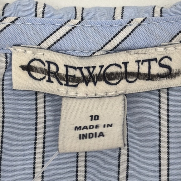 Crewcuts Girls tipped collared top poplin tranquil tide stripe size 10 NWT CD141 - Picture 5 of 10